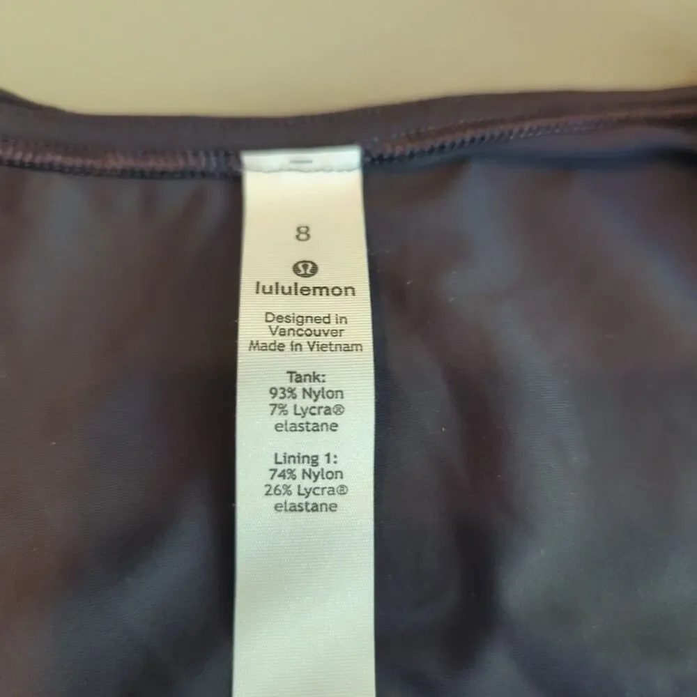 Lululemon Lean In Tank Womens 8 Purple Layered Cropped Active Workout